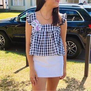 Black and White Gingham Top